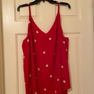 Loft red tank with white polka dots. Size 22